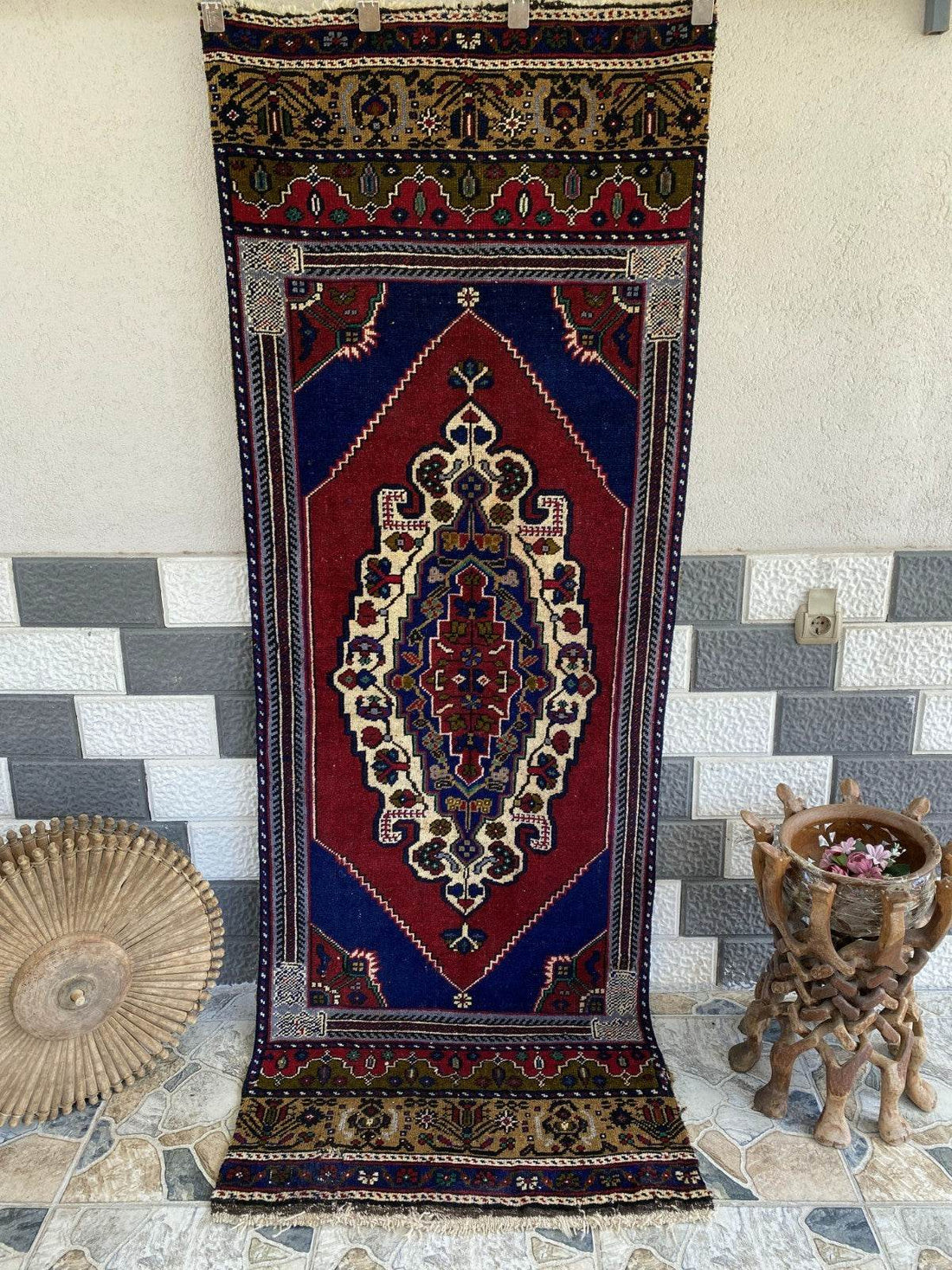 Vintage Turkish Runner Rug | 2.7 x 7.5 ft Hand-Knotted Wool Antique Hallway Rug
