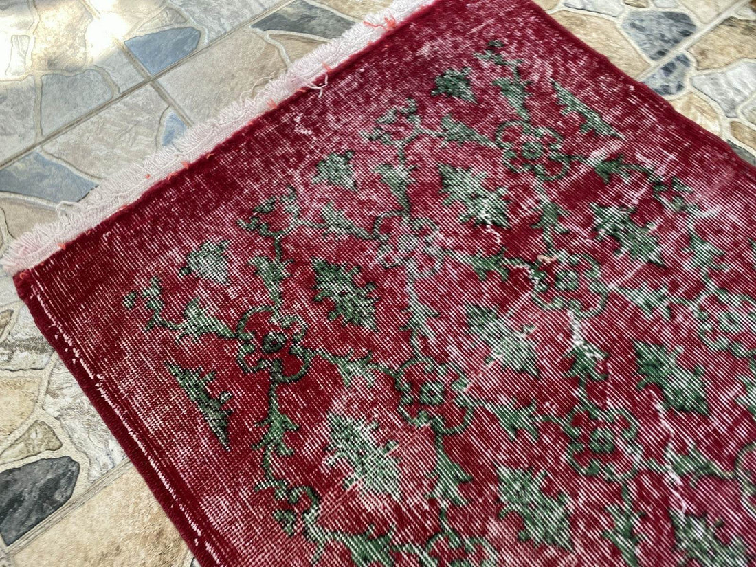 Vintage Turkish Runner Rug | 2.7x6.7ft Wool Handmade Anatolian Village Hallway