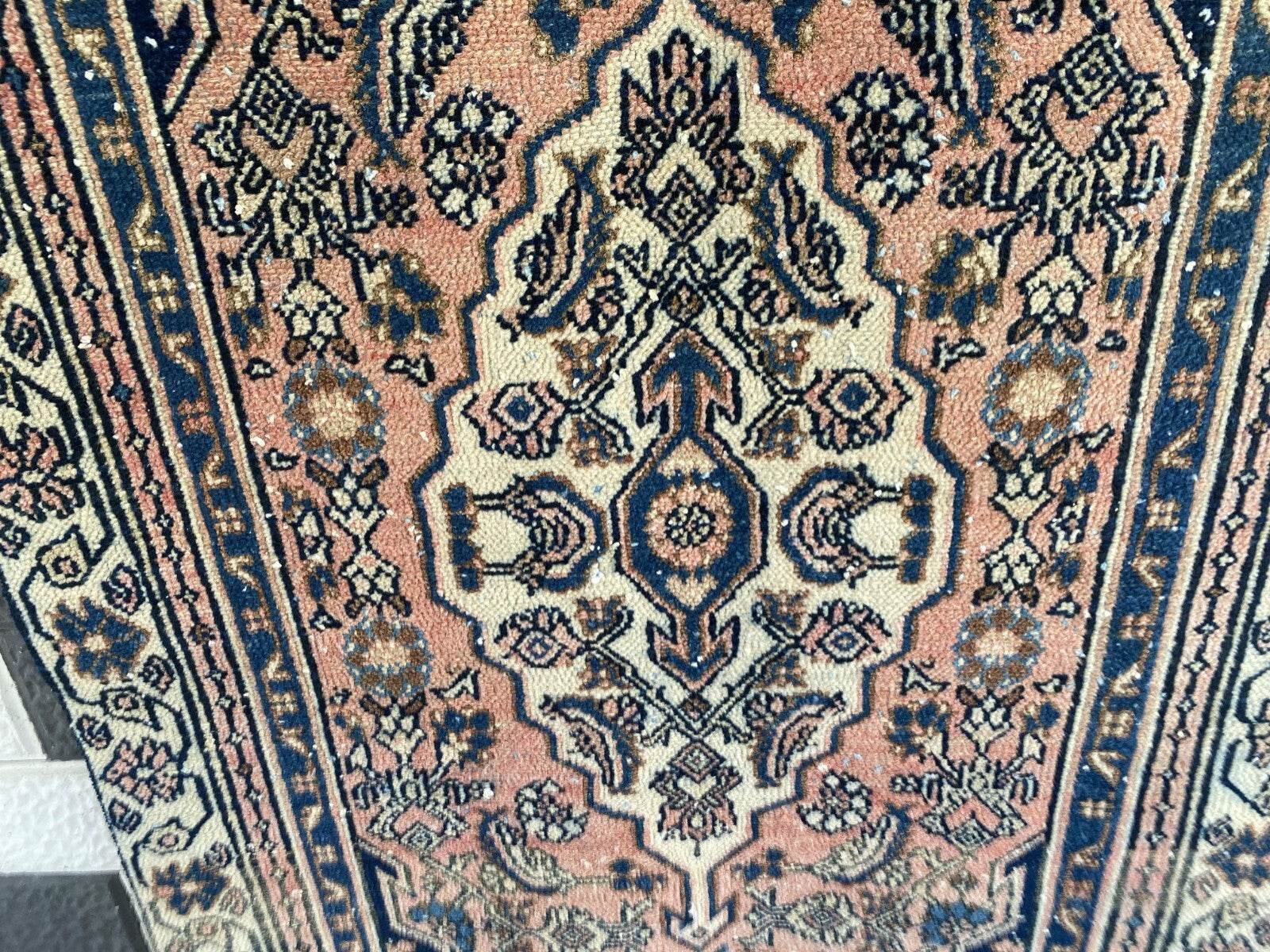 VINTAGE RUG HAND-KNOTTED Caucasian Tribal handmade wool antique farmhouse rug