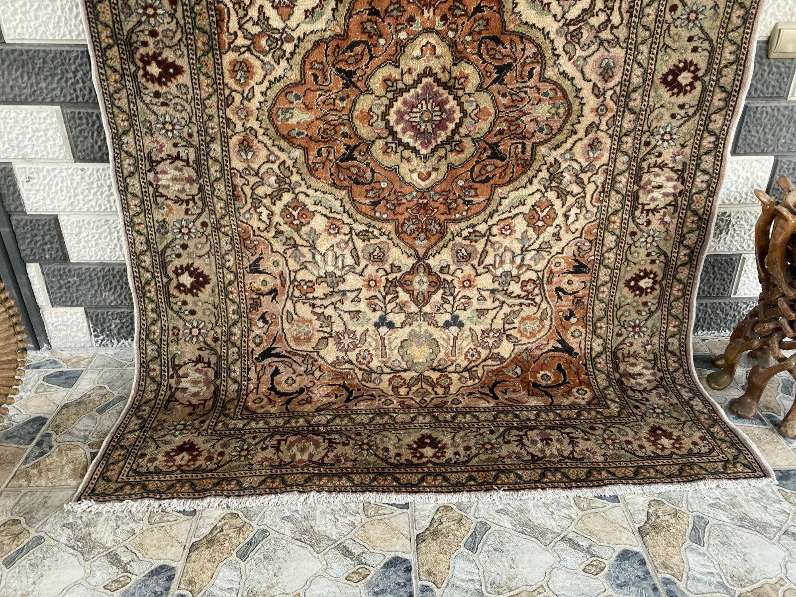 Handmade Turkish Vintage Area Rug, 1970s Antique Wool Tribal Farmhouse Carpet