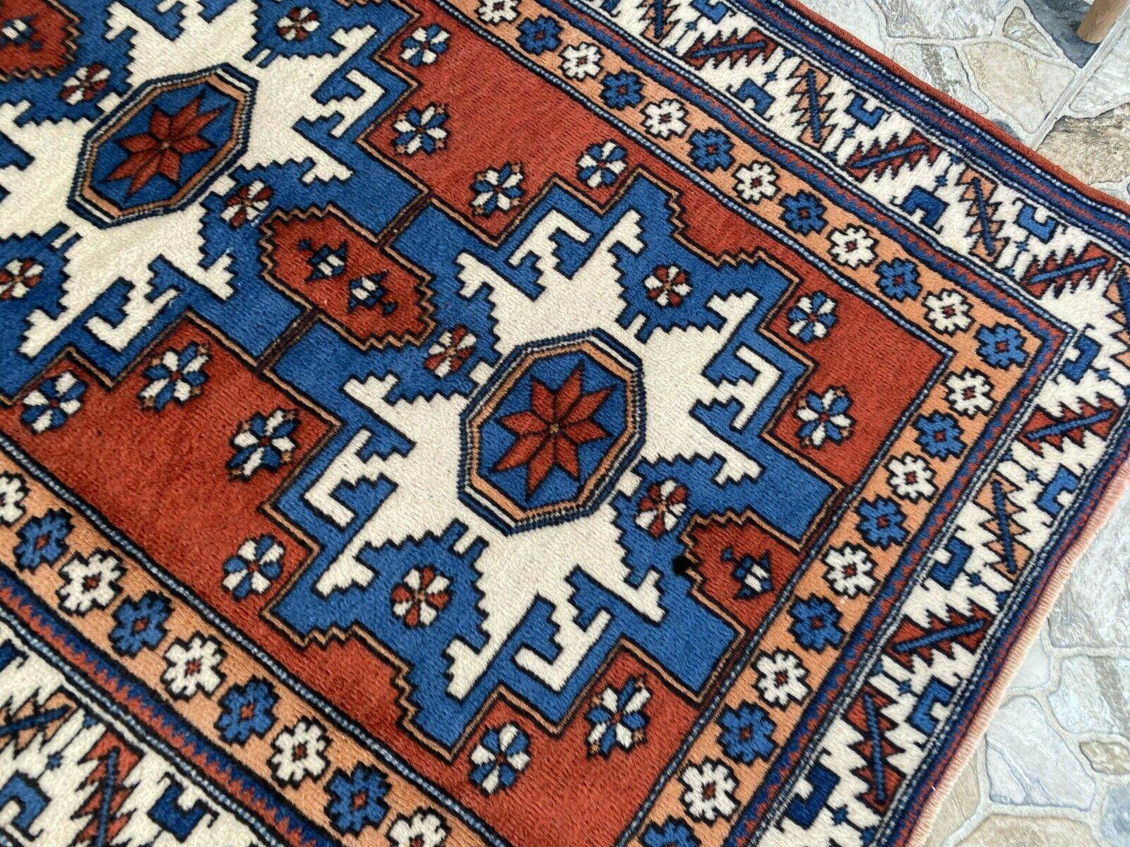 Kurdish Anatolian Wool Hand-Knotted Rug | Vintage Tribal Oushak Unique Carpet