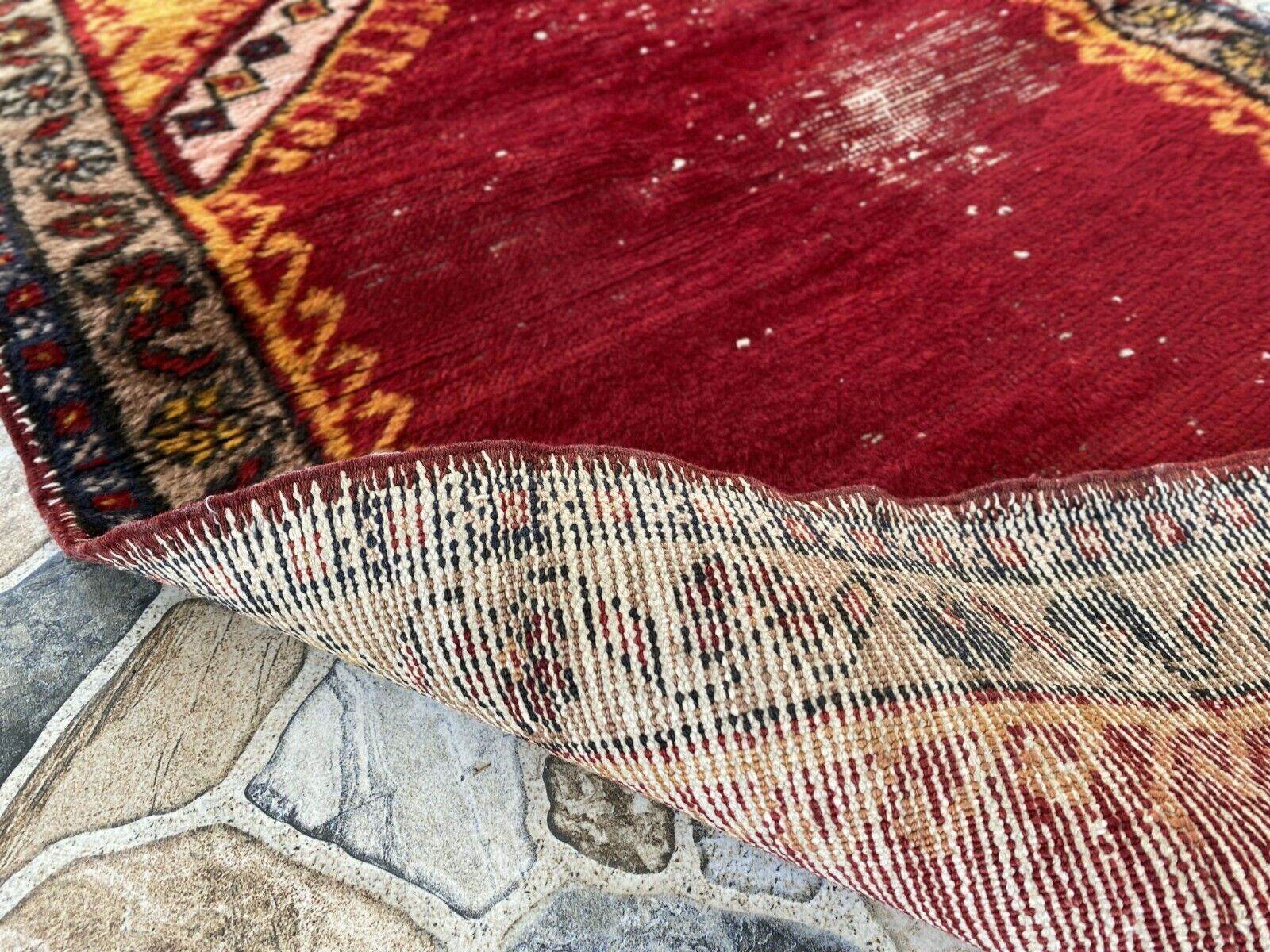 Vintage Turkish Prayer Rug, Wool Hand-Knotted Oushak Antique Farmhouse Rug 2x3