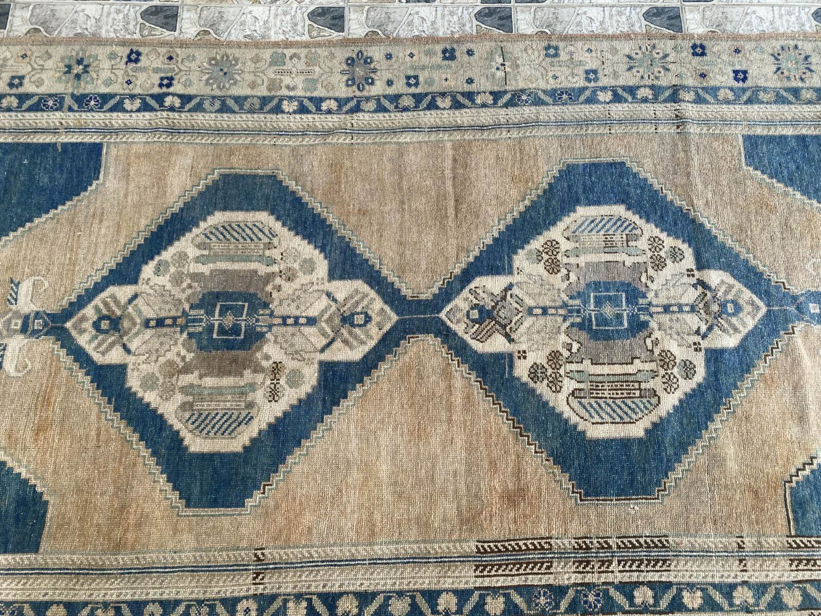 Vintage Turkish Rug | Farmhouse Handmade Wool Farmhouse Carpet Antique 5x11 ft