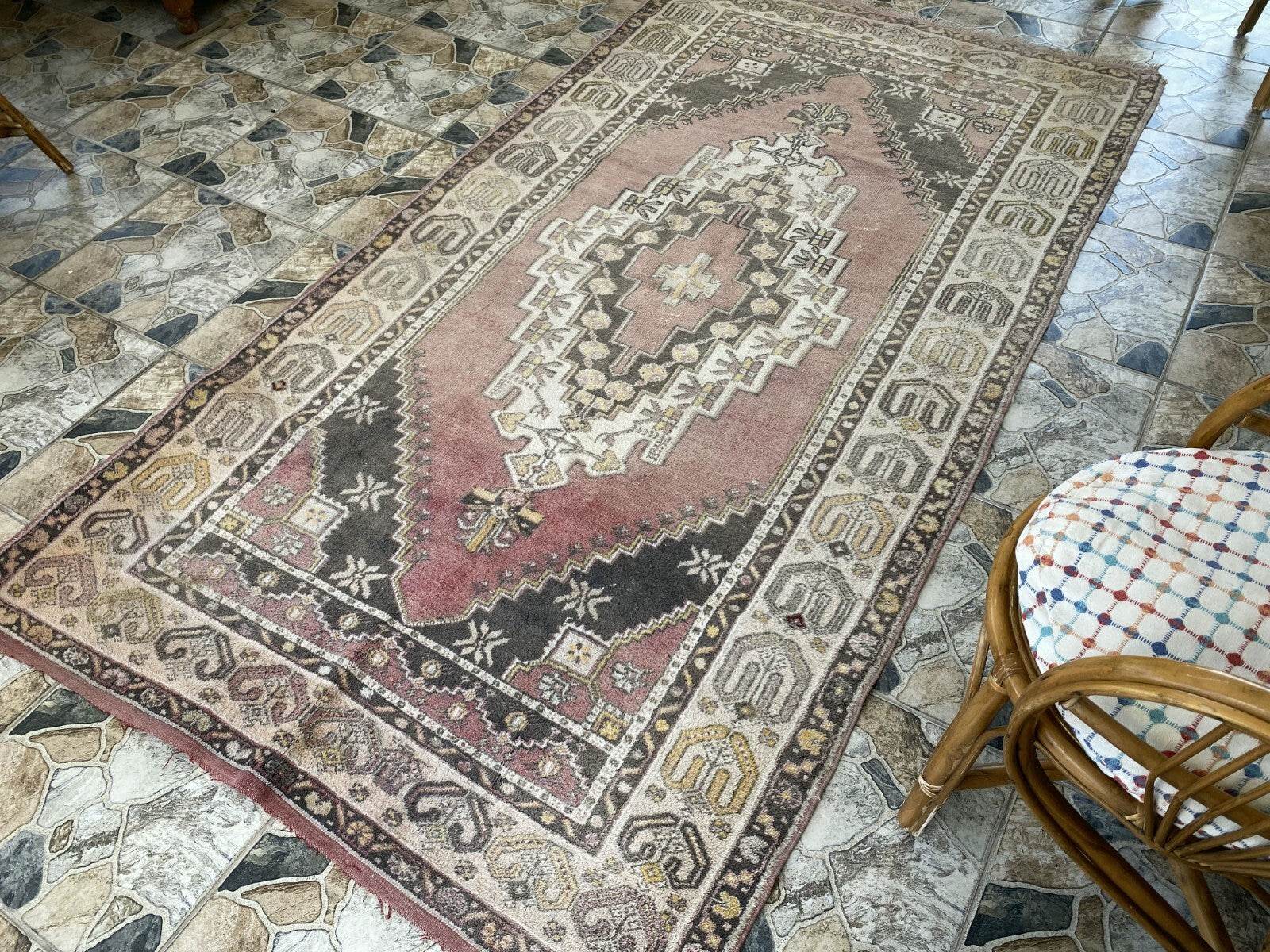 Vintage Turkish Anatolian Rug | 4.7 x 8.7 ft | Hand-Knotted Wool Tribal Carpet