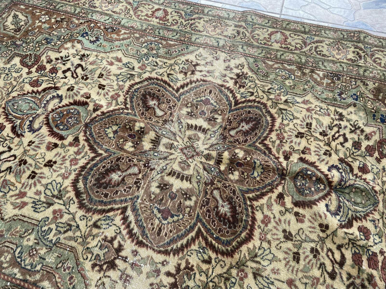 Vintage Turkish Rug,Geometric Farmhouse Antique Anatolian Village Rug 4.8x7.2 Ft