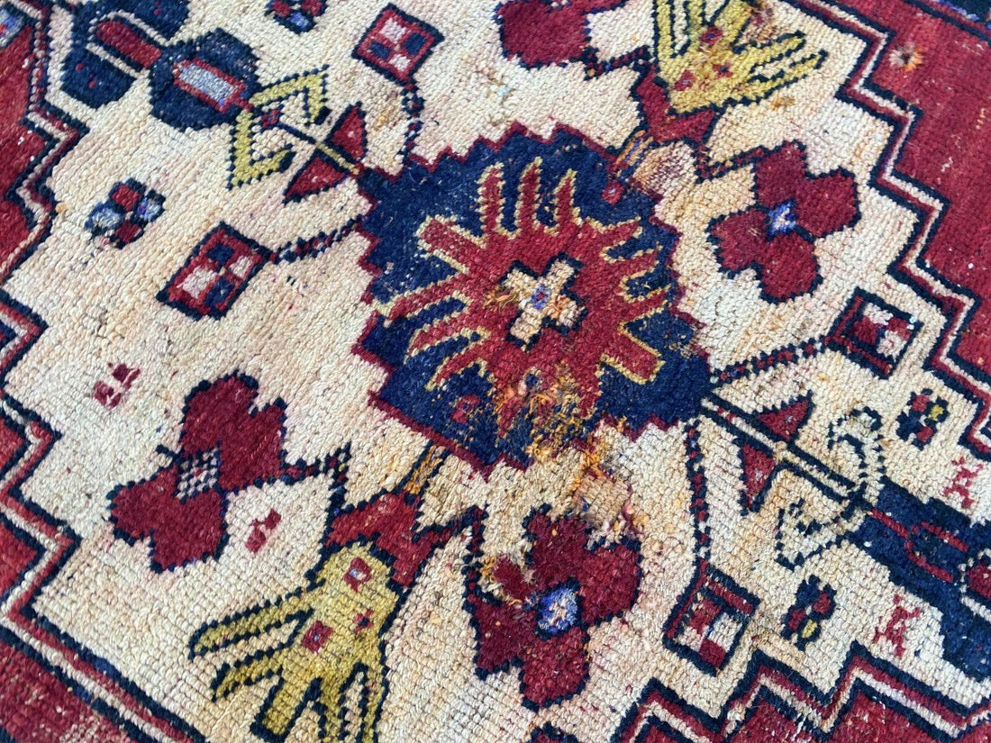 Vintage Turkish Anatolian Rug | 3 x 7.15 ft | Farmhouse Hand-Knotted Wool Carpet