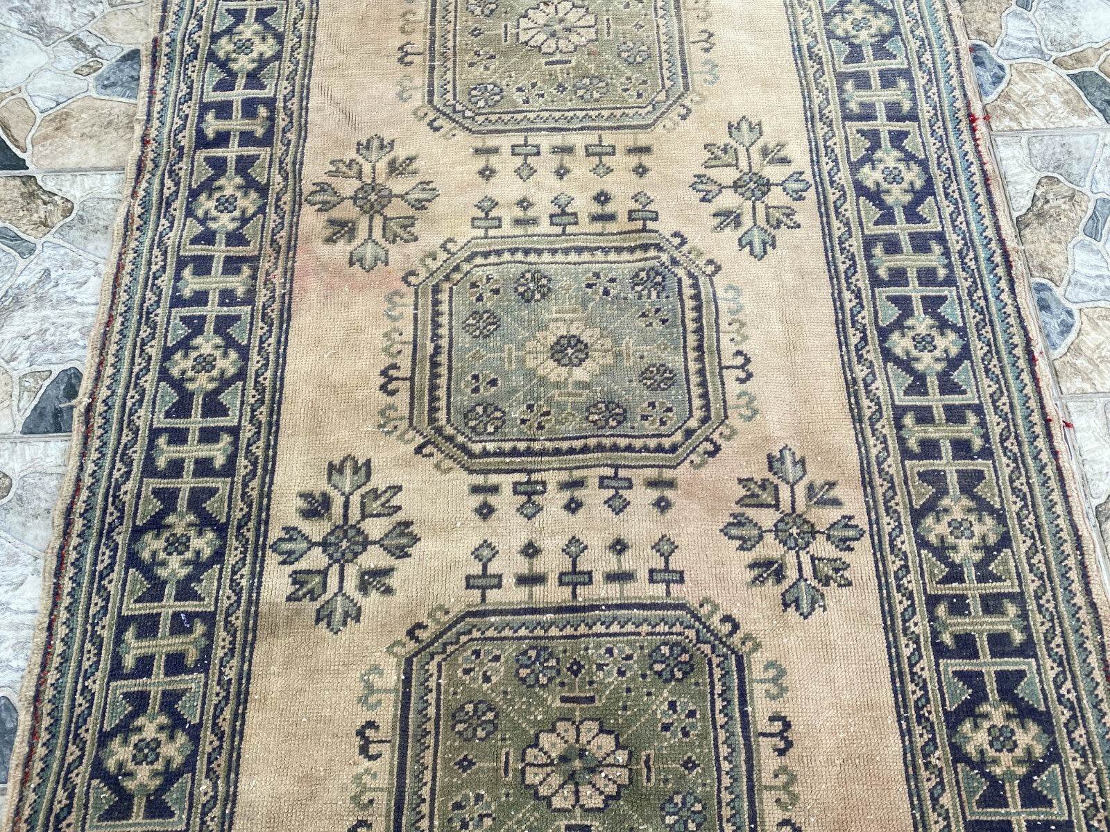 Vintage Turkish Oushak Runner | 4.33 x 9.18 ft | Hand-Knotted Wool Farmhouse Rug