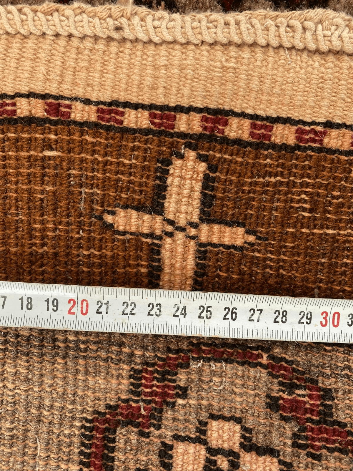 Vintage Kurdish Oushak Rug, 1980s Turkish Anatolian Hand-Knotted Wool Runner Rug