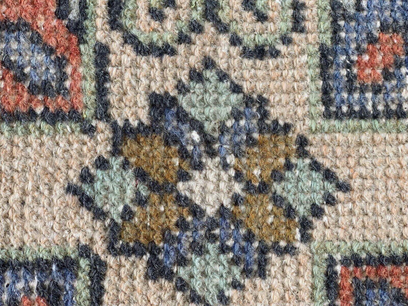Geometric Turkish Vintage Rug * Tribal Farmhouse Anatolian HandmadeRug 1.6x2.8Ft