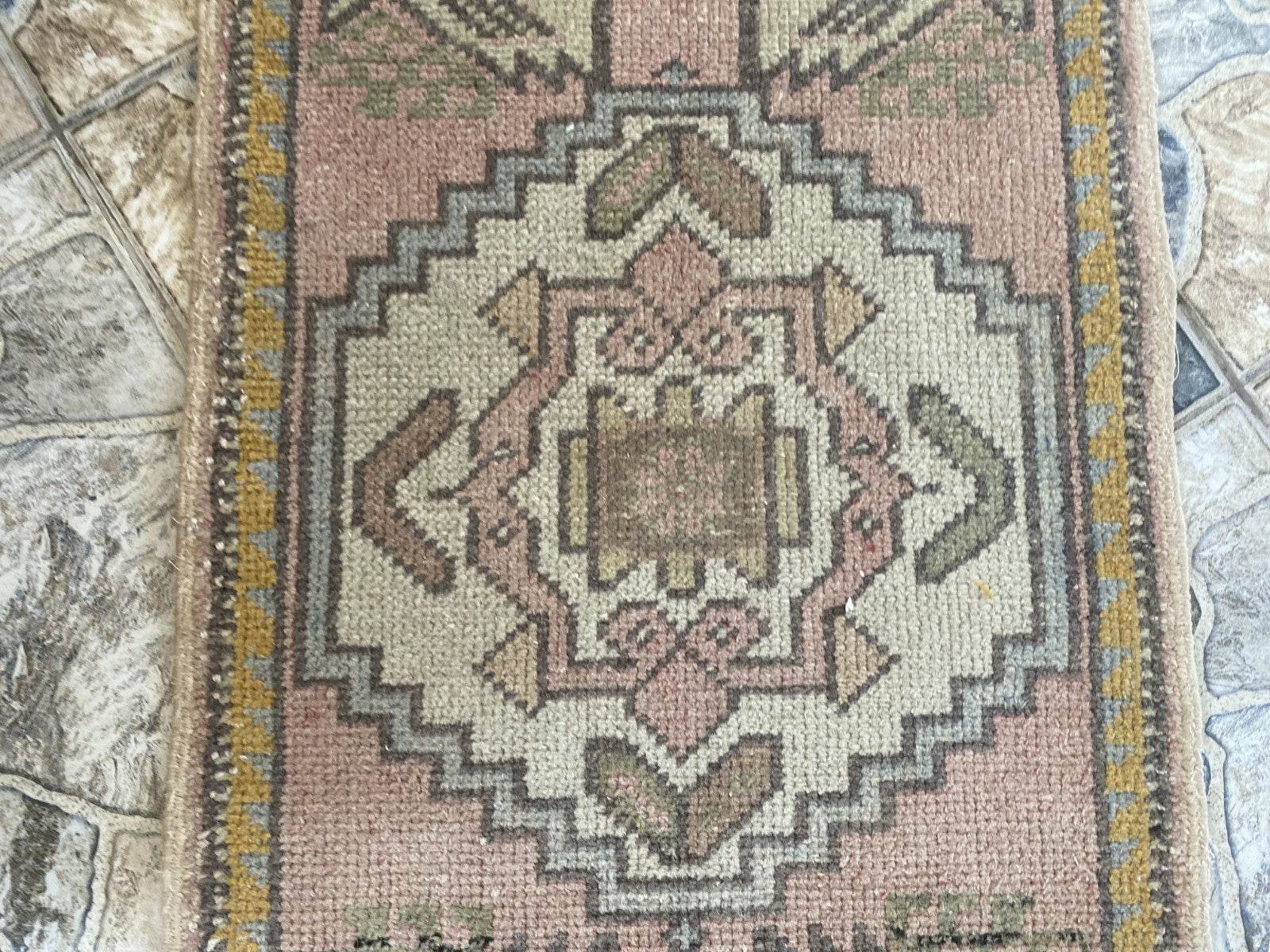 Handmade Turkish Vintage Rug | 1980s Tribal Wool Farmhouse Antique Small Carpet