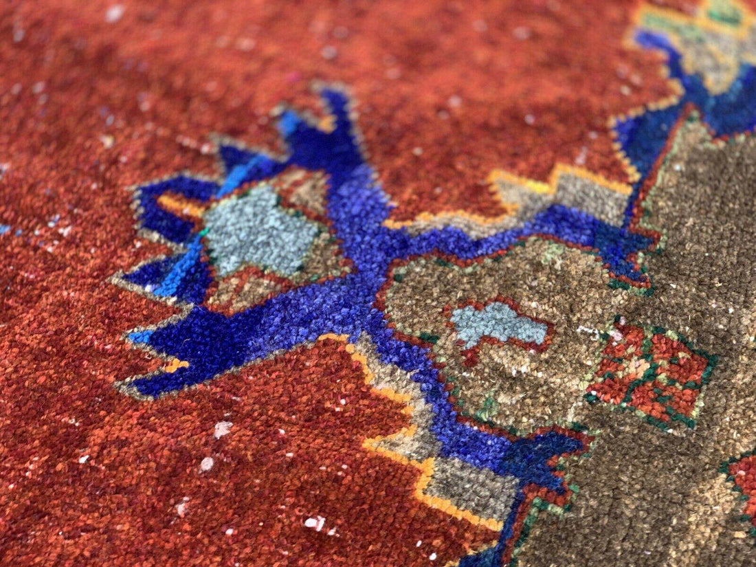 Vintage Rug, Anatolian Tribal Kilim TURKISH OUSHAK Geometric Farmhouse 4.5x9.3ft