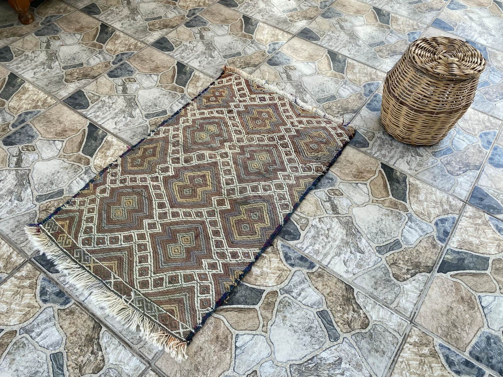 Vintage Wool Kilim Rug | Handmade Tribal Turkish Cecim, Small Farmhouse 1.9x2.9