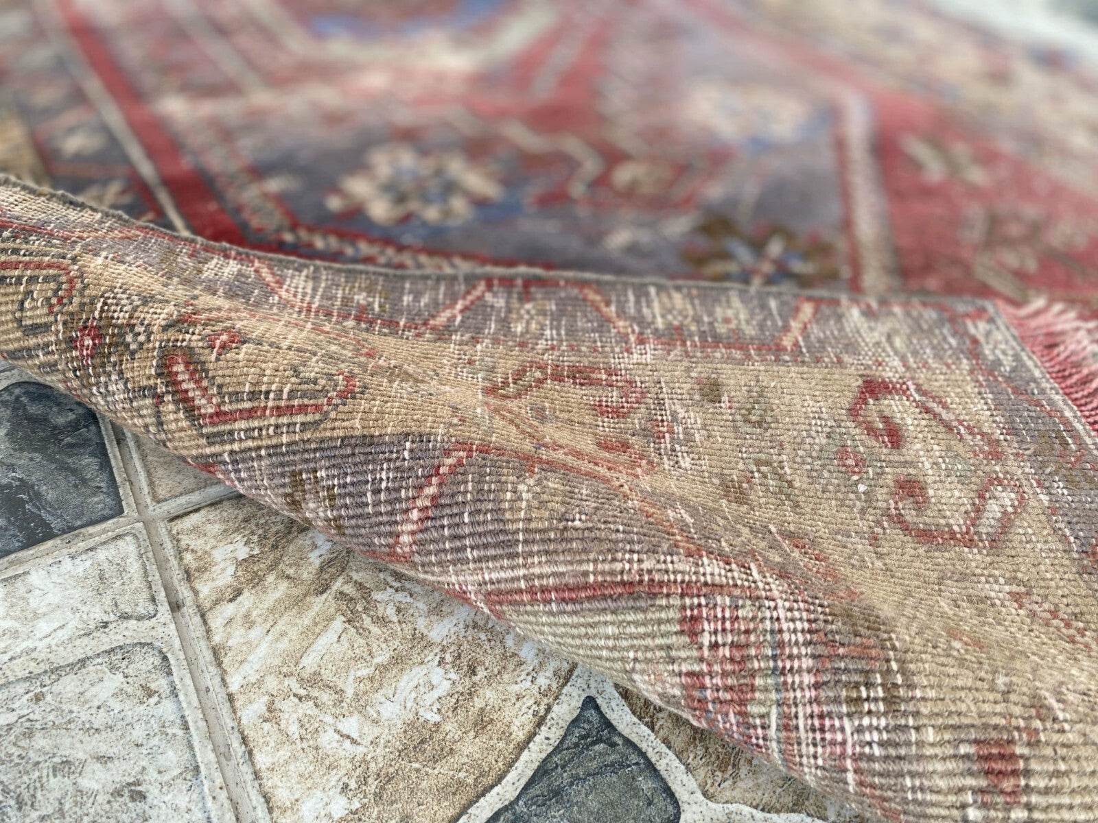 Vintage Turkish Oushak Rug | Antique Tribal Handmade Wool Farmhouse 3 x 6 ft