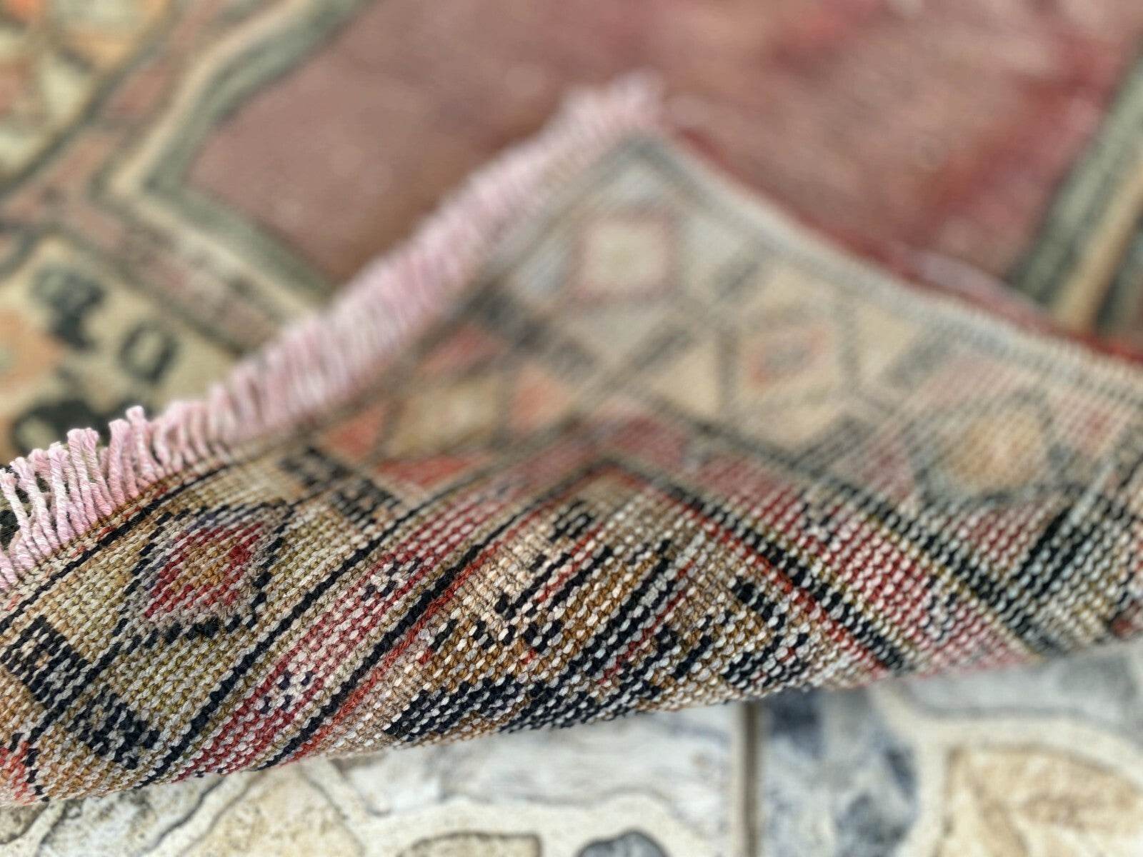 Handmade Turkish Vintage Rug | 1980s Tribal Wool Farmhouse Antique Small Carpet