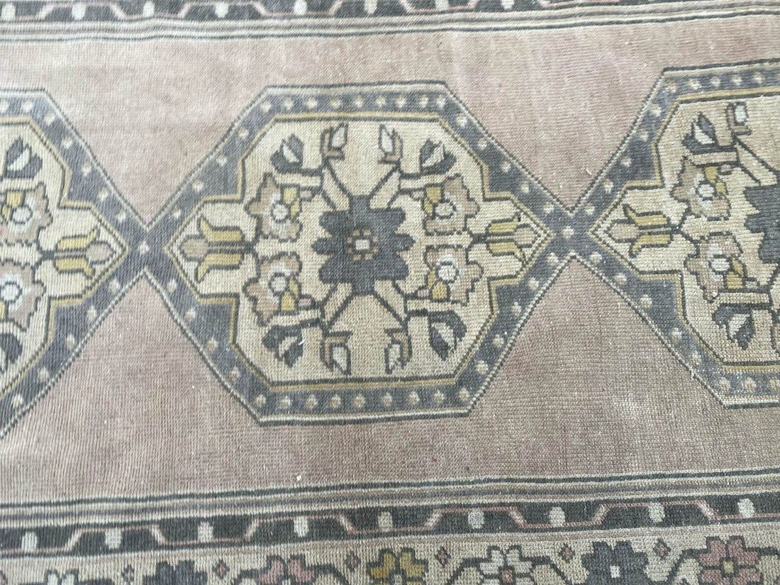 Vintage Rug | Antique Wool Farmhouse Anatolian Runner Handmade Turkish 3.2x5.7ft