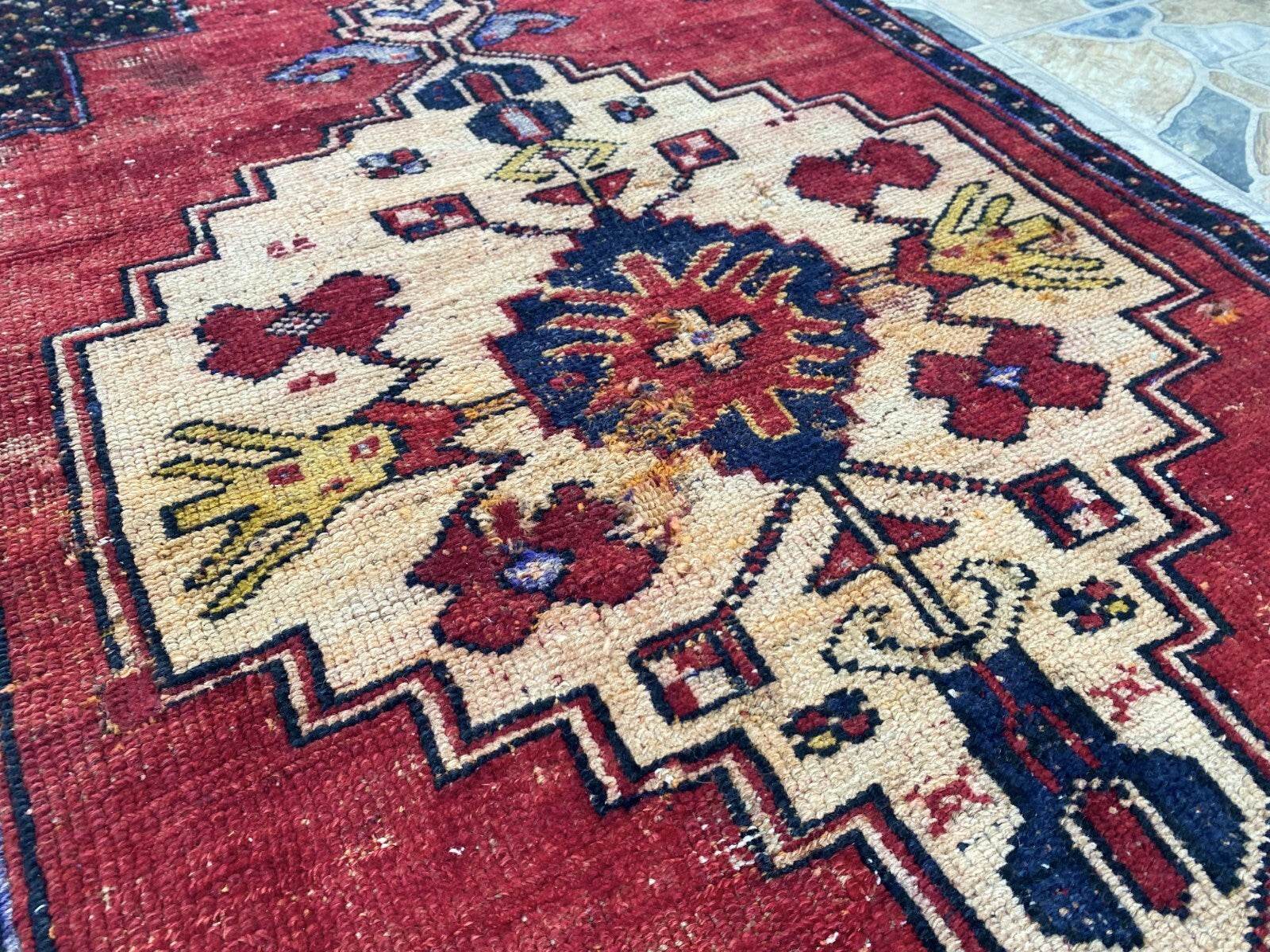 Vintage Turkish Anatolian Rug | 3 x 7.15 ft | Farmhouse Hand-Knotted Wool Carpet