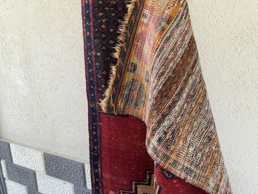 Vintage Turkish Anatolian Rug | 3 x 7.15 ft | Farmhouse Hand-Knotted Wool Carpet