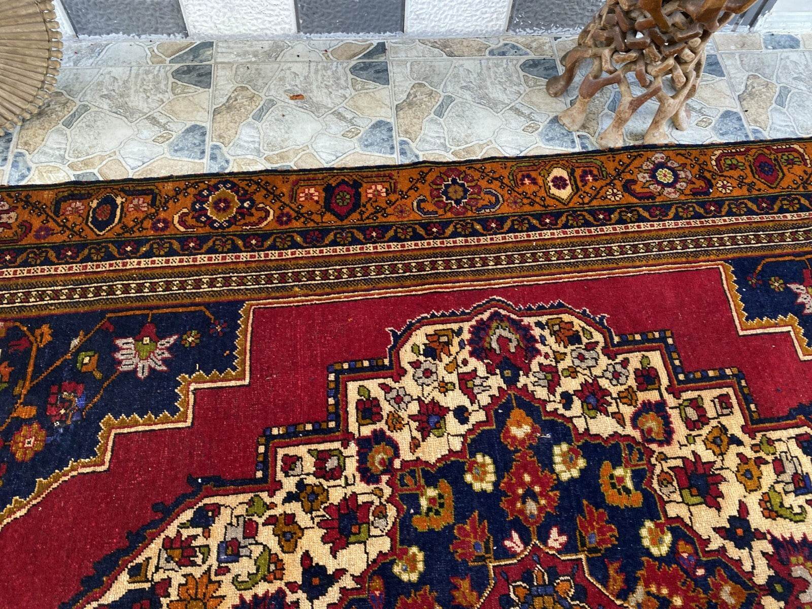 Handmade Turkish Vintage Rug 6x10 1970s Tribal Wool Farmhouse Antique Large Area