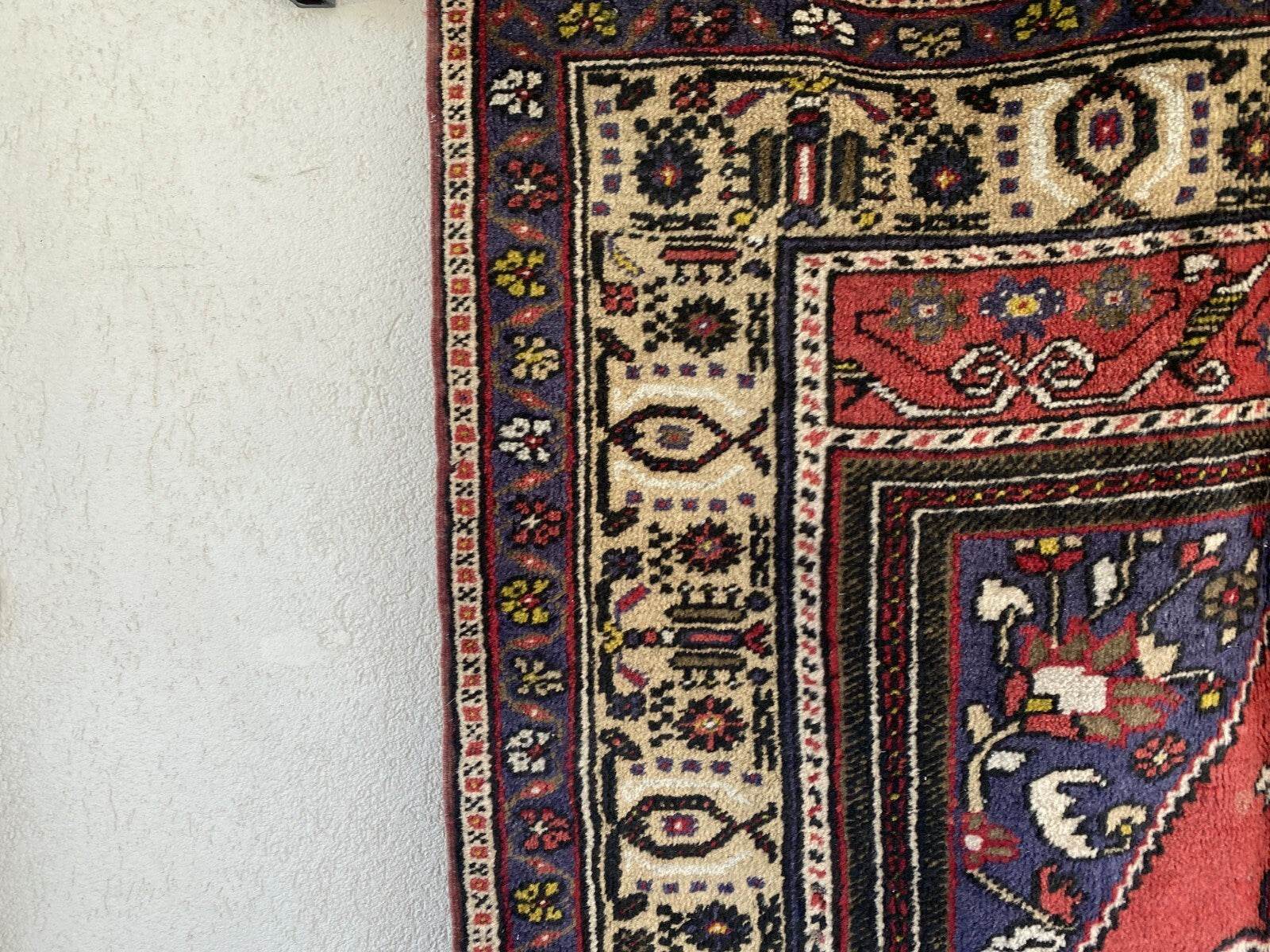 Vintage Turkish Rug | 4.3 x 6.5 ft | Handmade Geometric Anatolian Wool Area Rug