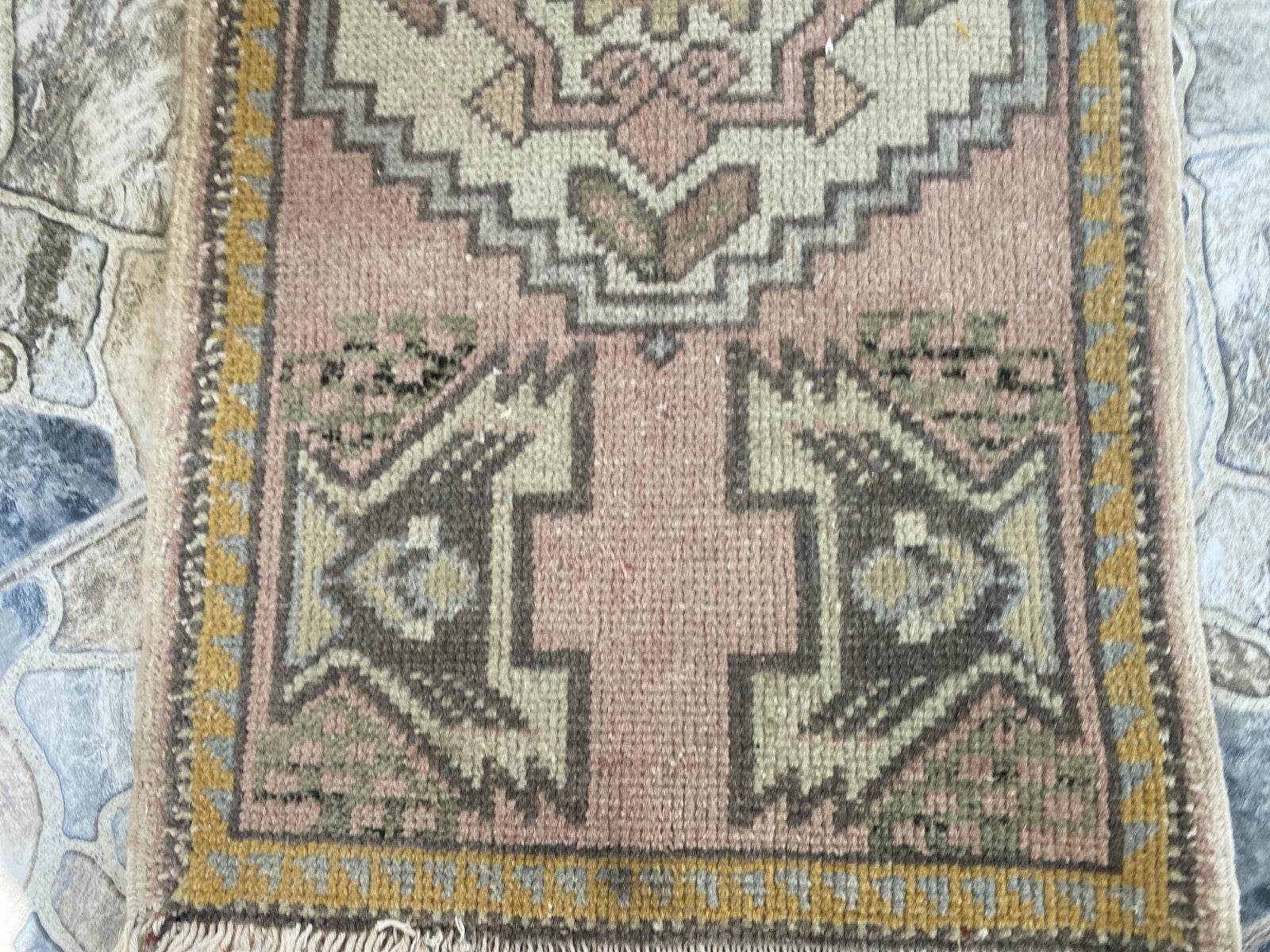 Handmade Turkish Vintage Rug | 1980s Tribal Wool Farmhouse Antique Small Carpet