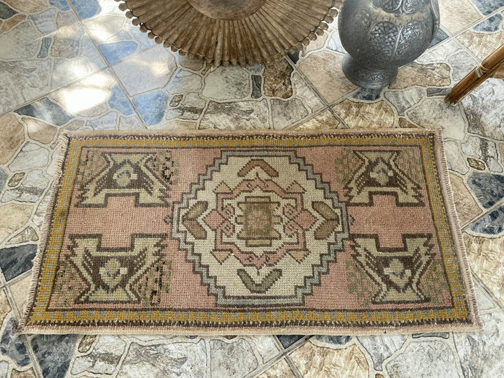 Handmade Turkish Vintage Rug | 1980s Tribal Wool Farmhouse Antique Small Carpet