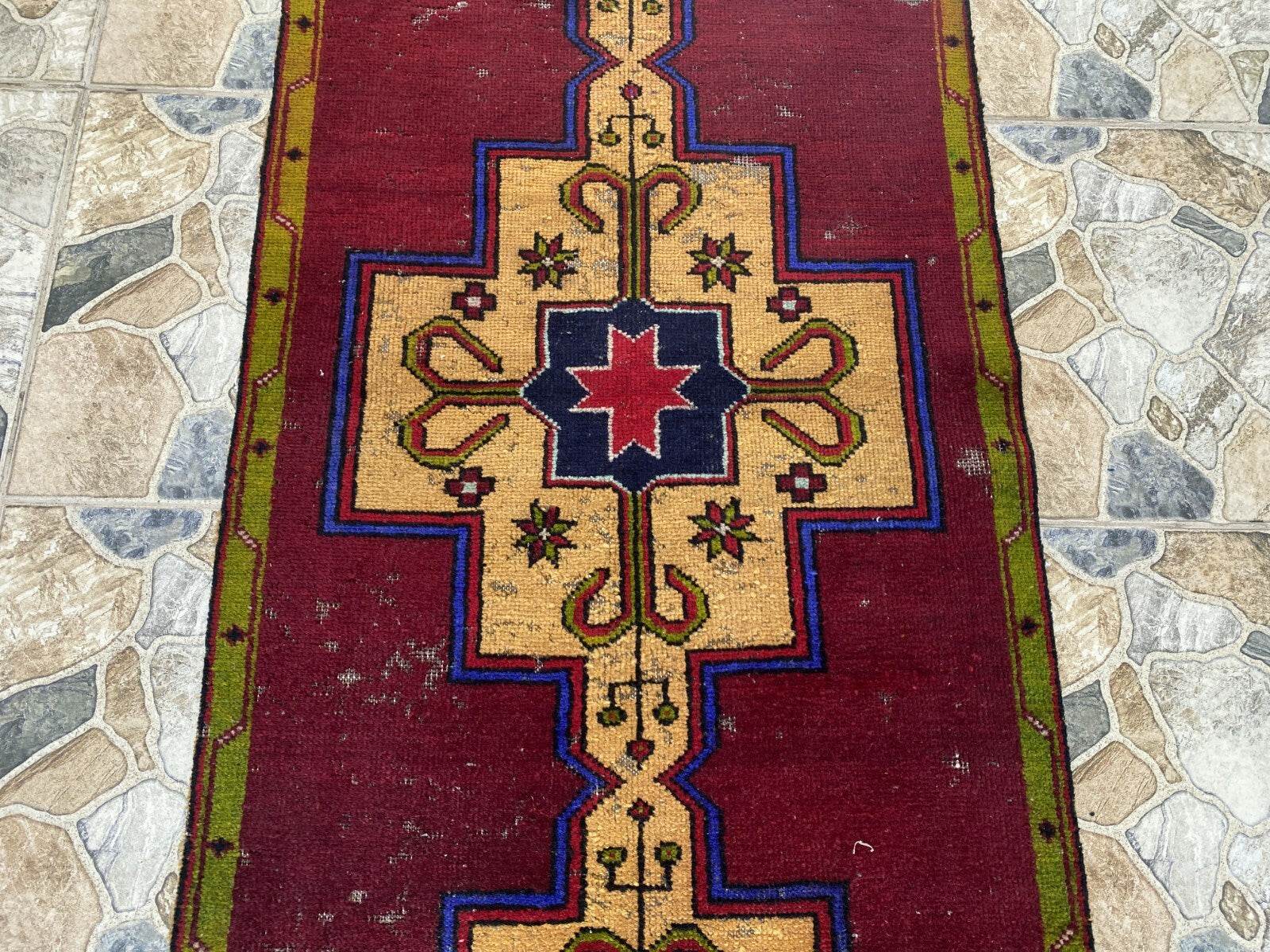 Vintage Anatolian Oushak Runner Rug | 2.6 x 9.3 ft Hand-Knotted Wool Tribal Rug