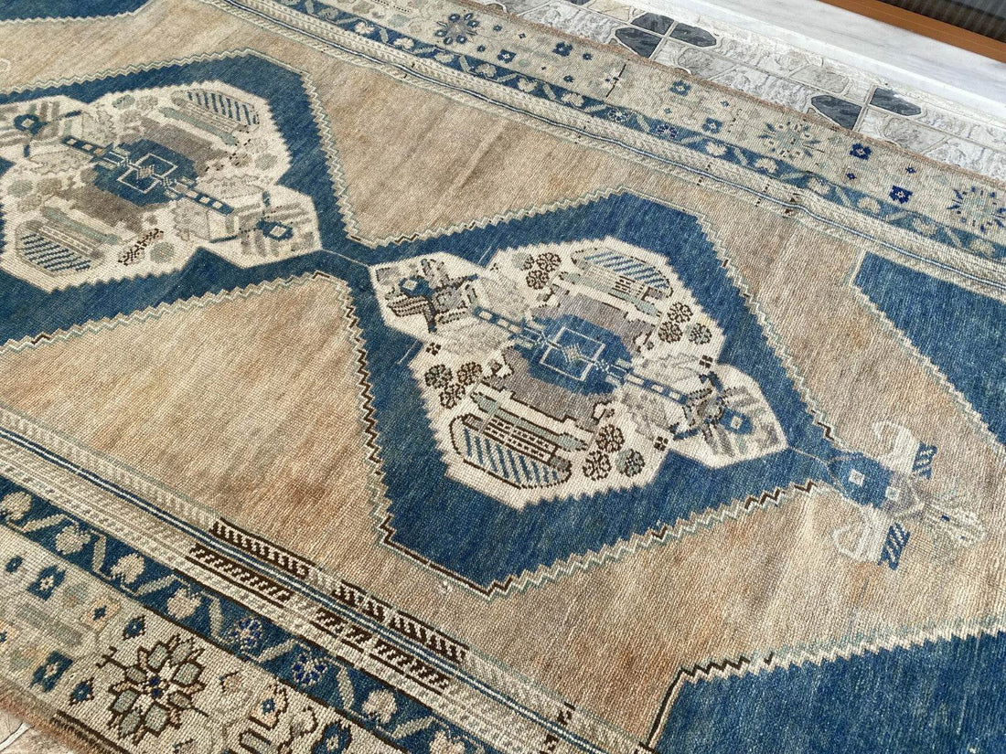 Vintage Turkish Rug | Farmhouse Handmade Wool Farmhouse Carpet Antique 5x11 ft