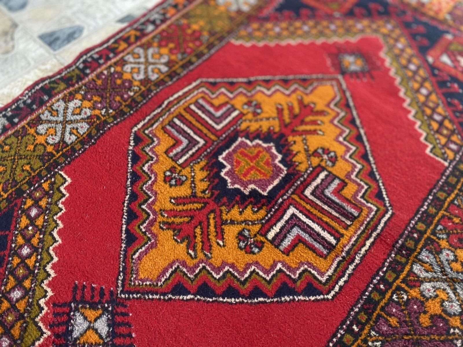 Vintage Turkish Oushak Rug | 3.3x10.8 | Wool Antique Tribal Handmade Area Rug |