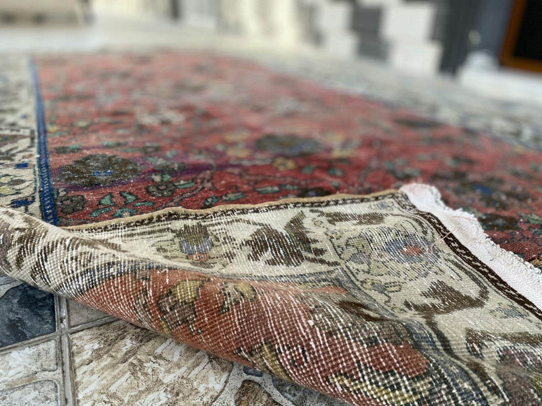 Vintage Turkish Rug | Tribal Handmade Wool Farmhouse Antique Area Aesthetic Rugs