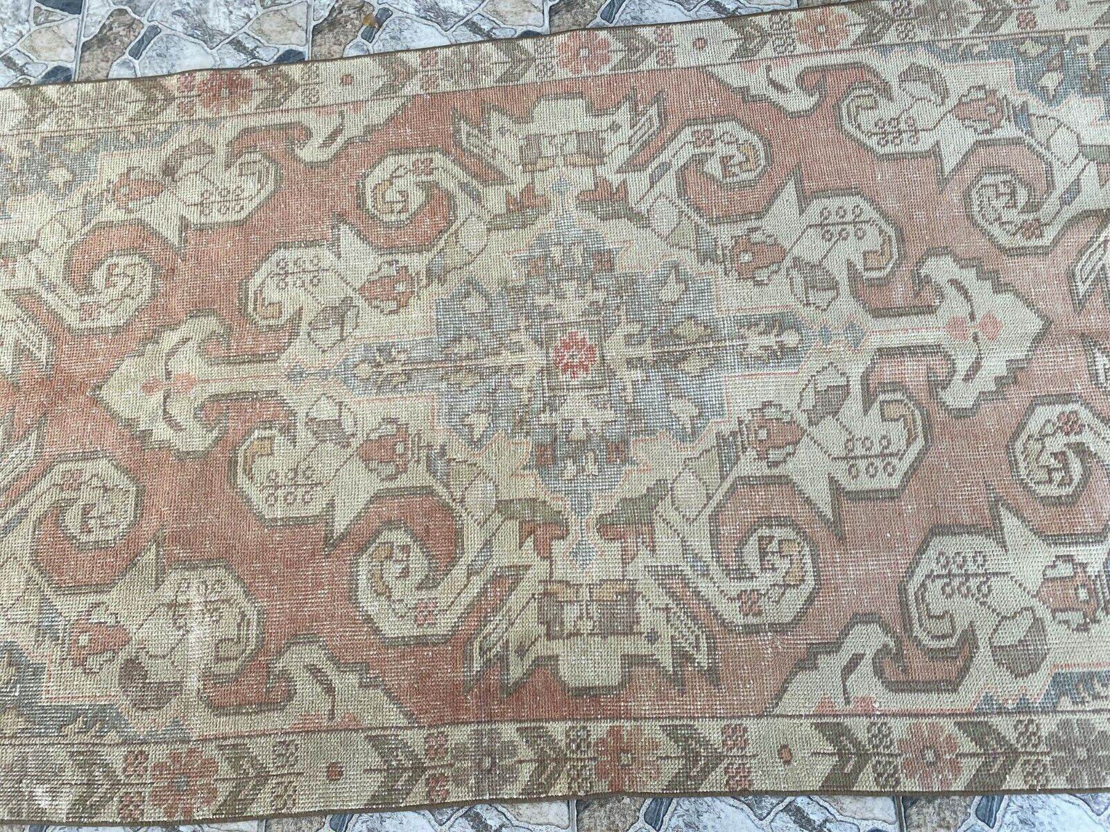 Vintage Rug | Antique Wool Farmhouse Anatolian Area Handmade Turkish 4.3x6.8ft