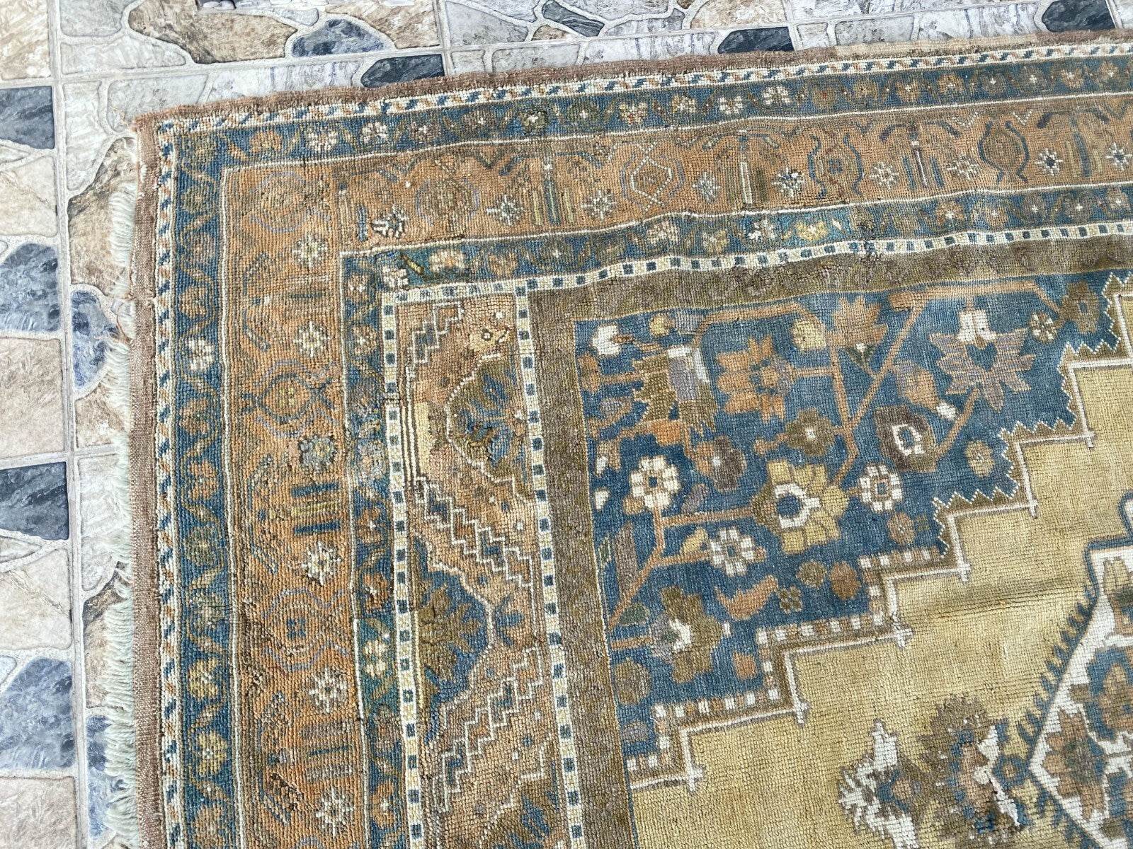 Vintage Turkish Oushak Rug | Anatolian Antique Taspinar Hand-Knotted Wool 1960s 6x8 ft