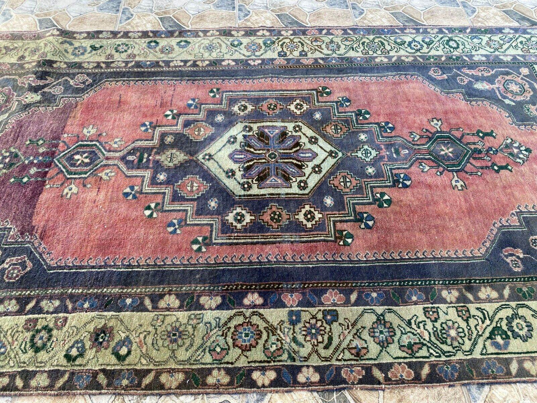 Vintage Turkish Oushak Rug | Anatolian Antique Tribal Hand-Knotted Wool 1960s