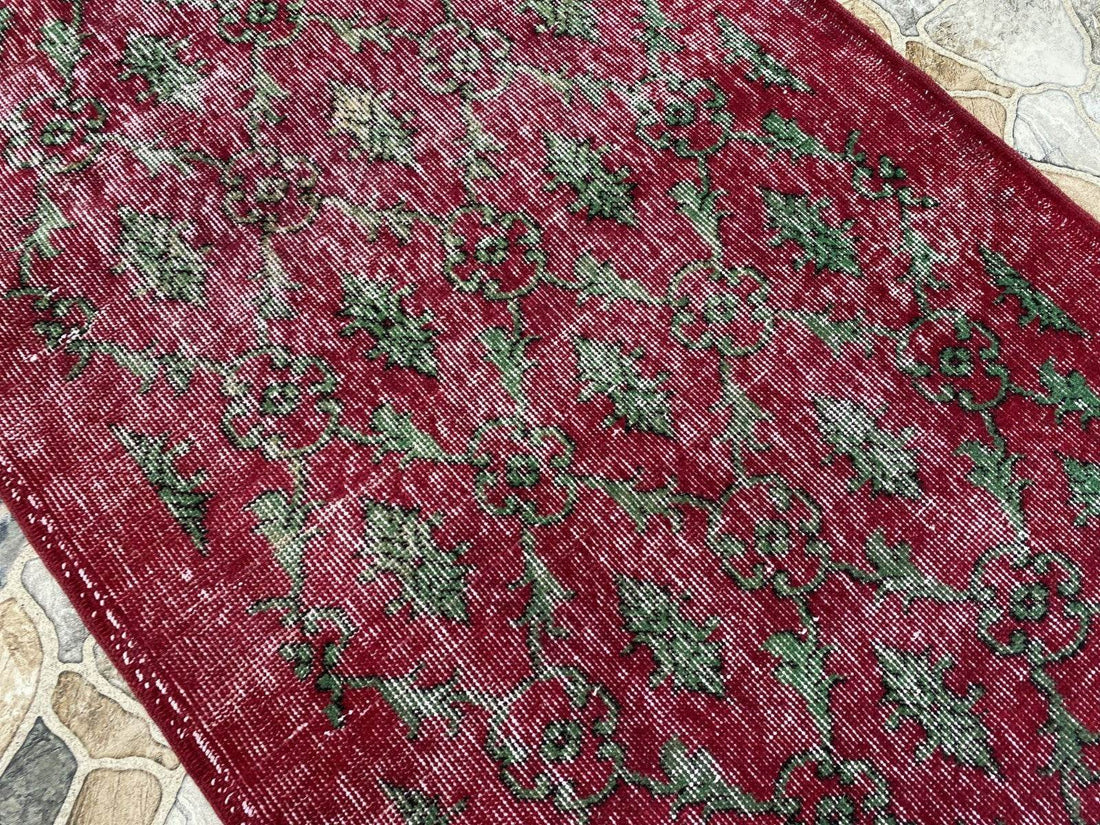 Vintage Turkish Runner Rug | 2.7x6.7ft Wool Handmade Anatolian Village Hallway