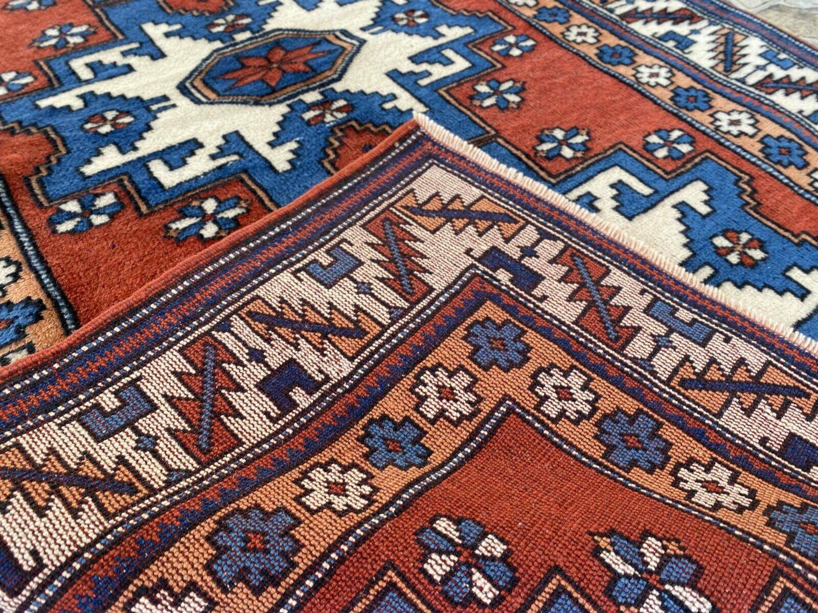 Kurdish Anatolian Wool Hand-Knotted Rug | Vintage Tribal Oushak Unique Carpet
