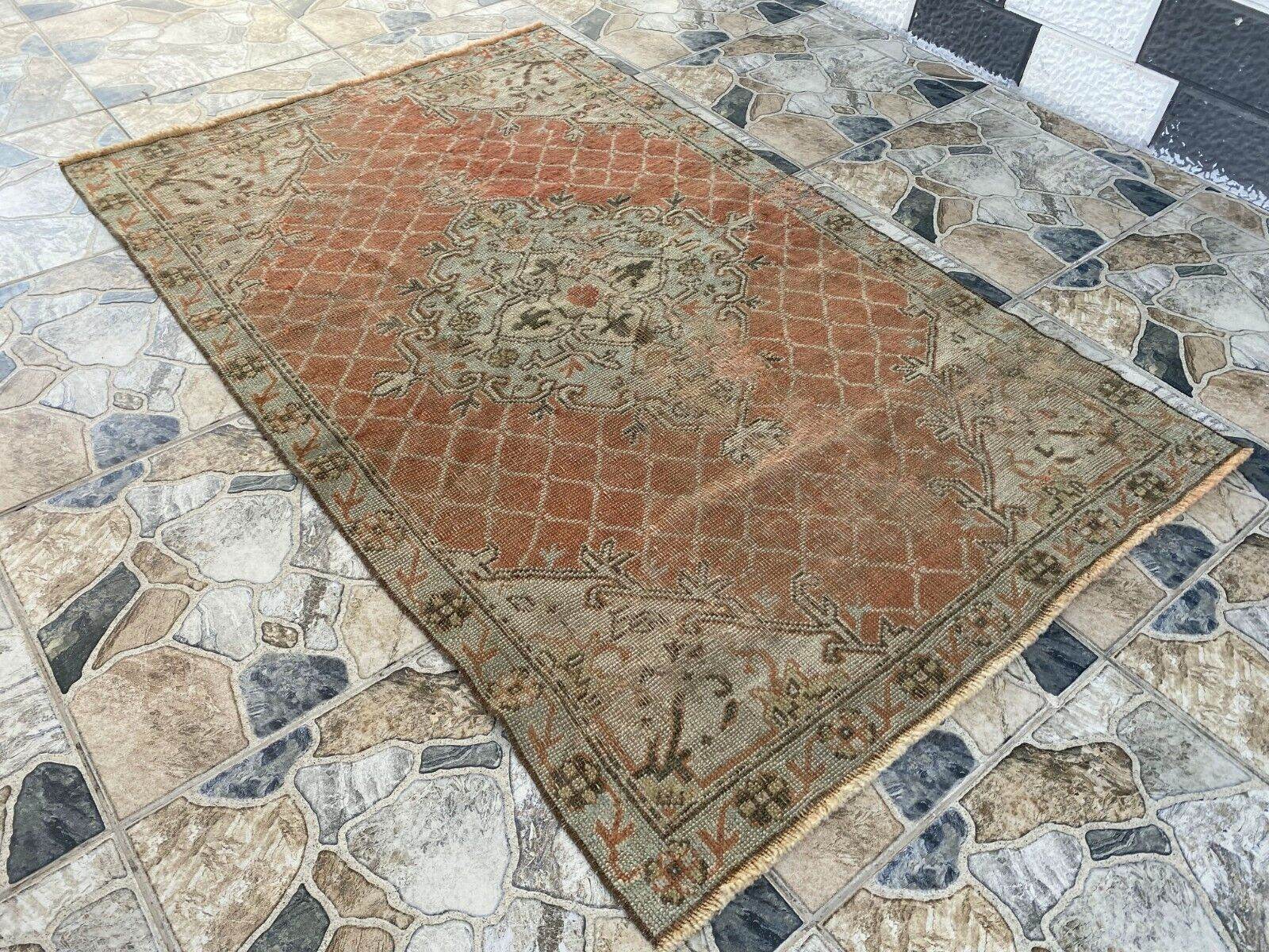 Vintage Turkish Oushak Rug | Anatolian Antique Brown Hand-Knotted Wool Area Rug