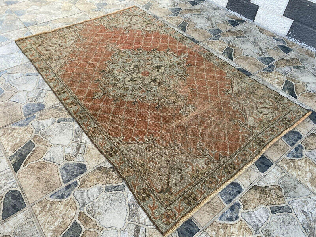 Vintage Turkish Oushak Rug | Anatolian Antique Brown Hand-Knotted Wool Area Rug