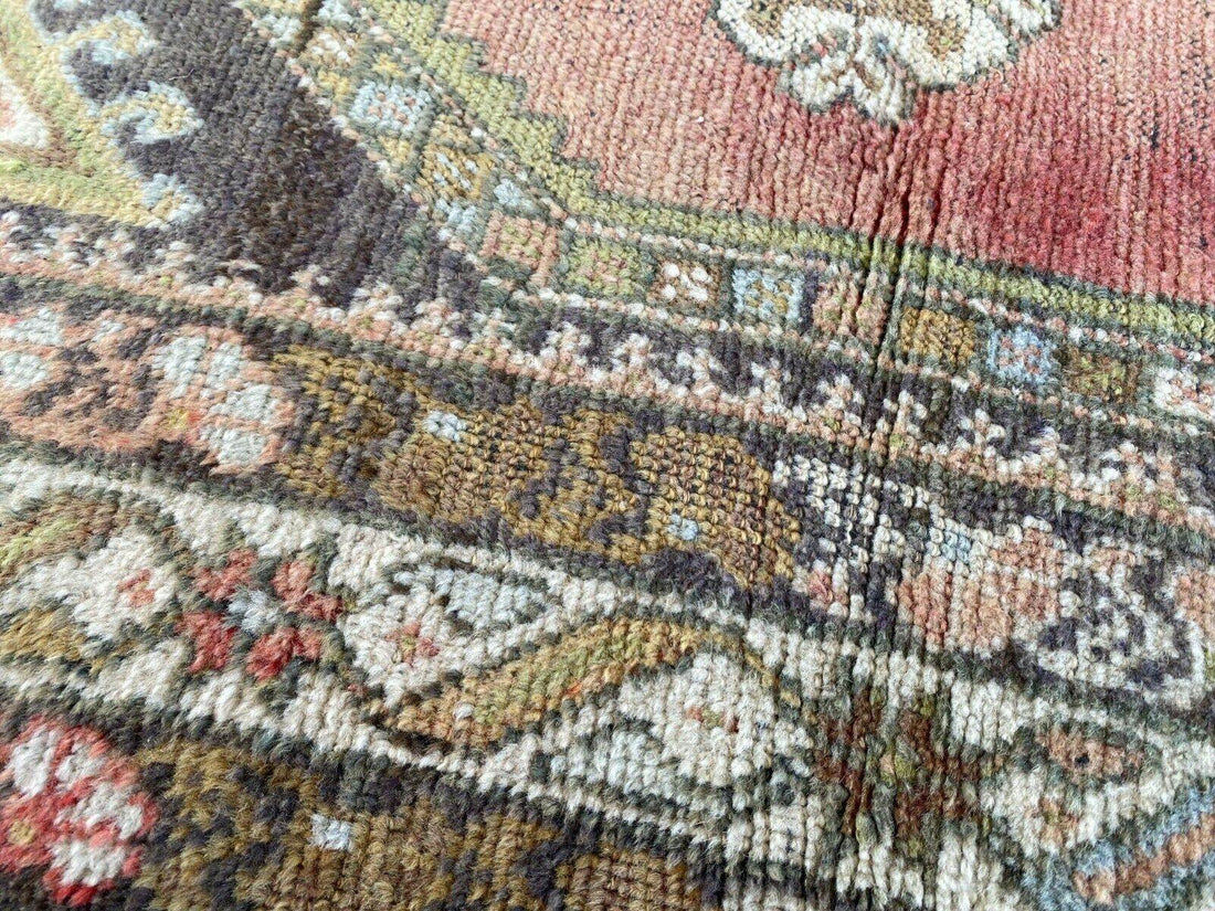 Vintage Turkish Wool Rug - 2 x 4 | Hand-Knotted Antique Oushak Anatolian Tribal