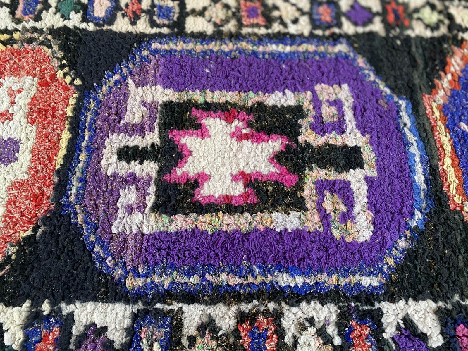 Vintage Kurdish Herki Rug | Tribal Handmade Farmhouse Antique Wool Runner Carpet