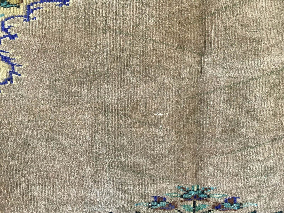 Vintage Turkish Rug | 5.4 x 8.7 ft Hand-Knotted Wool Faded Pastel Anatolian Rug