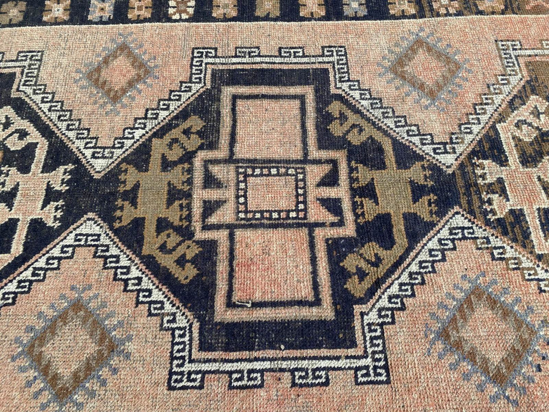 Handmade Turkish Vintage Rug | 1970s Tribal Wool Farmhouse Antique Area Carpet