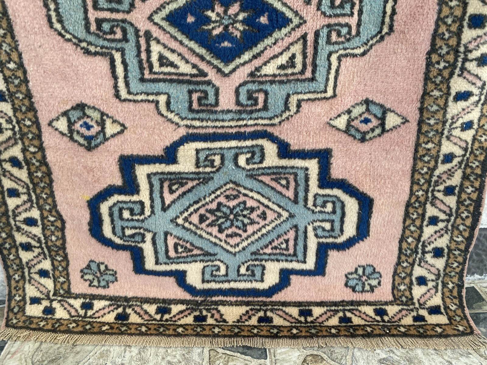 Vintage Rug | Farmhouse Antique Wool Anatolian Runner Handmade Turkish 2.7x6.3ft