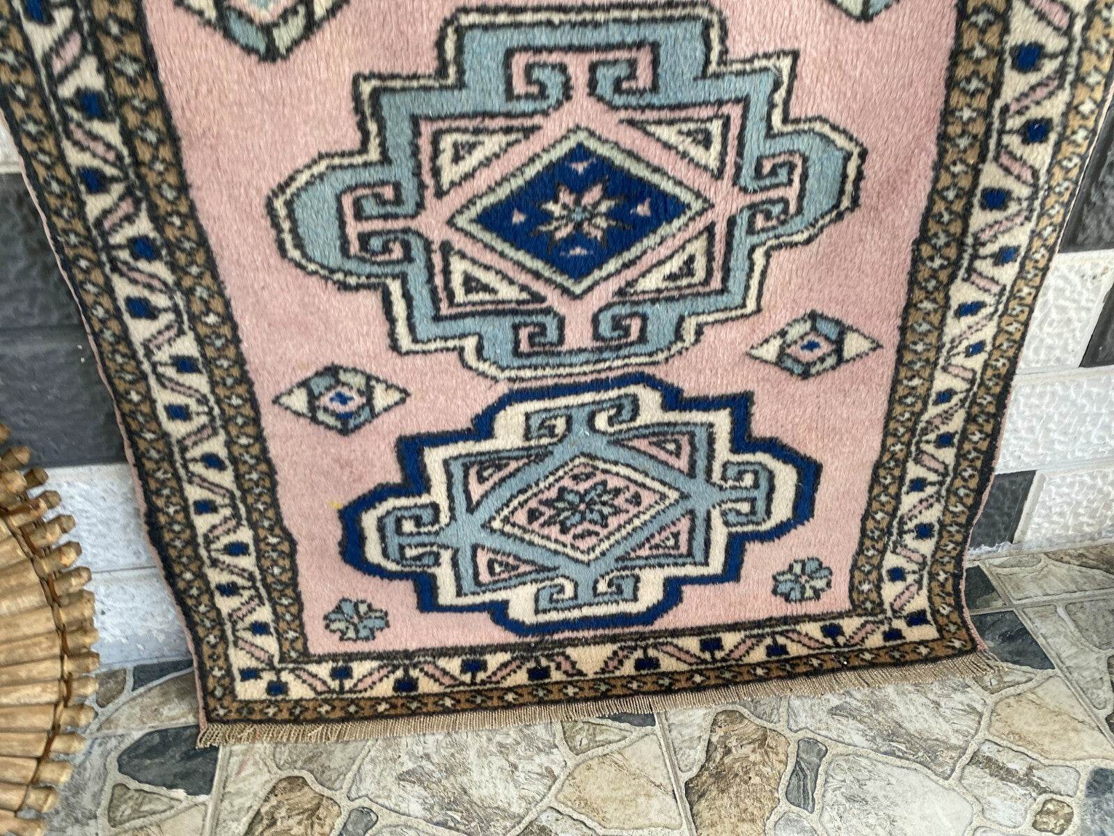 Vintage Rug | Farmhouse Antique Wool Anatolian Runner Handmade Turkish 2.7x6.3ft