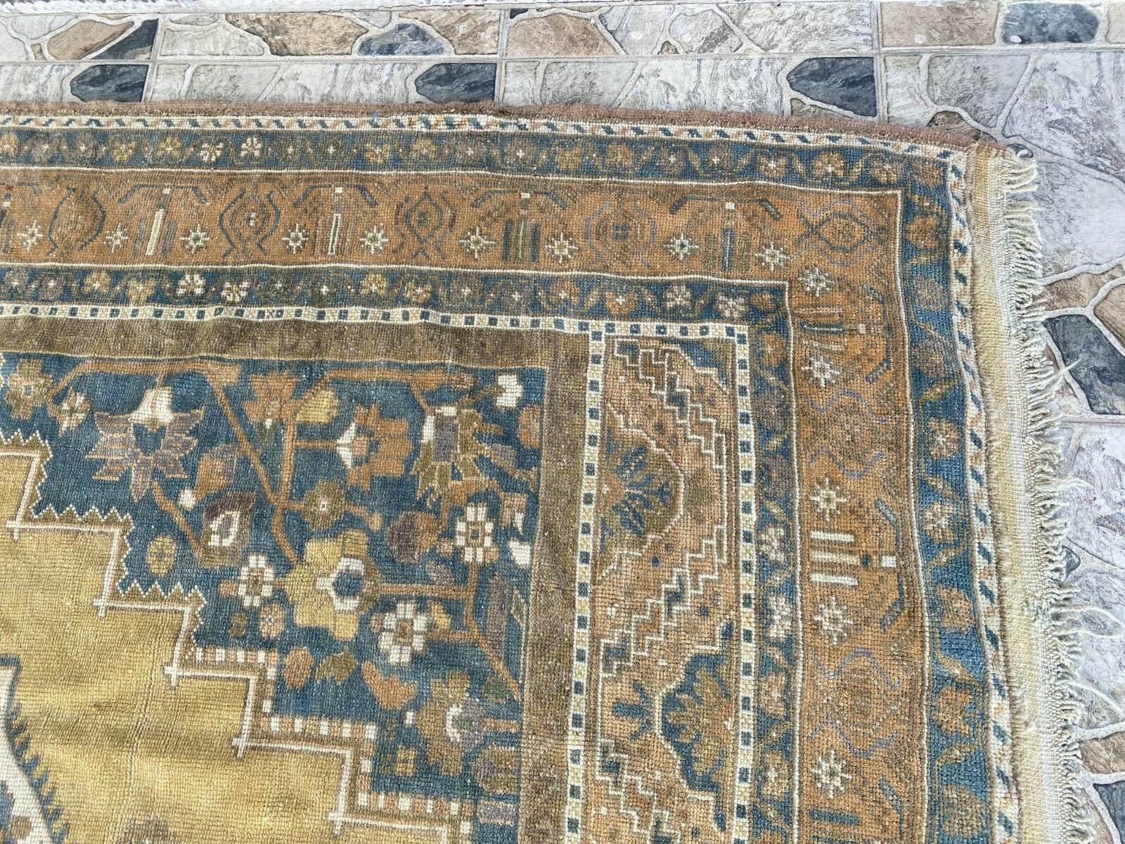 Vintage Turkish Oushak Rug | Anatolian Antique Taspinar Hand-Knotted Wool 1960s 6x8 ft