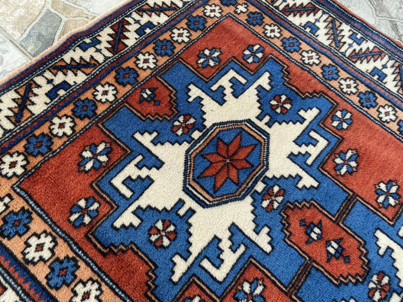 Kurdish Anatolian Wool Hand-Knotted Rug | Vintage Tribal Oushak Unique Carpet