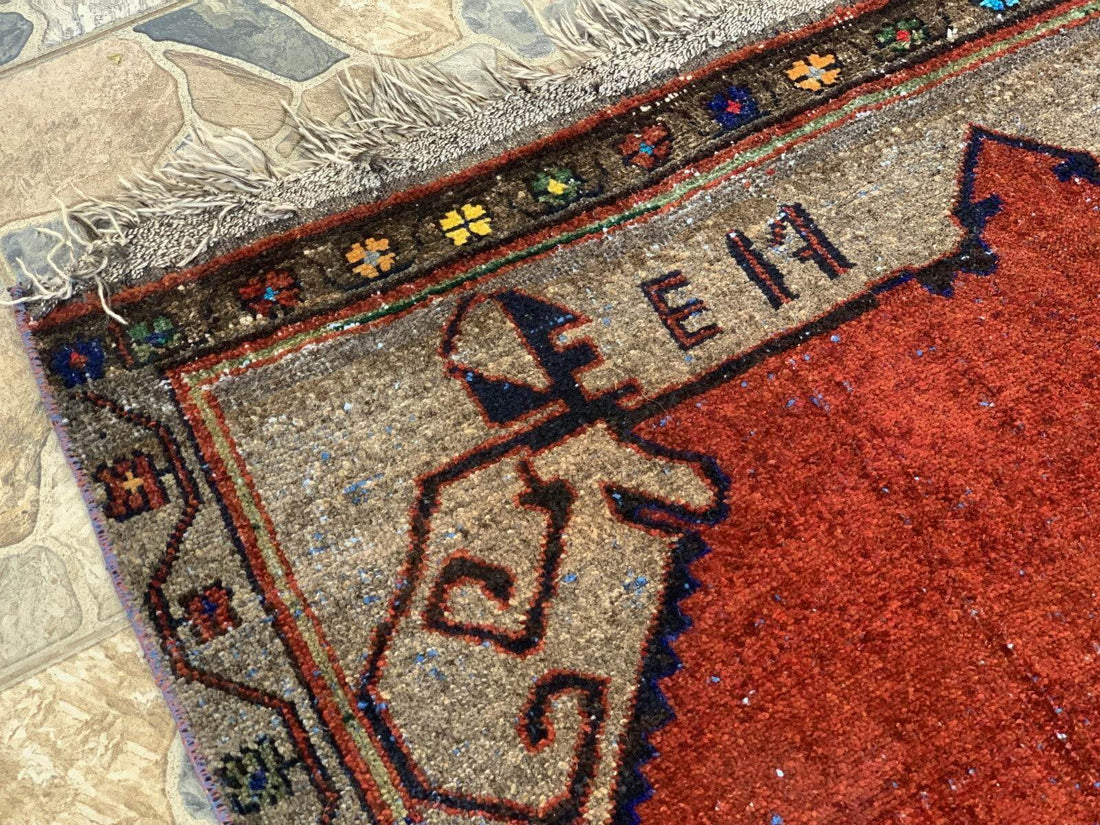 Vintage Rug, Anatolian Tribal Kilim TURKISH OUSHAK Geometric Farmhouse 4.5x9.3ft