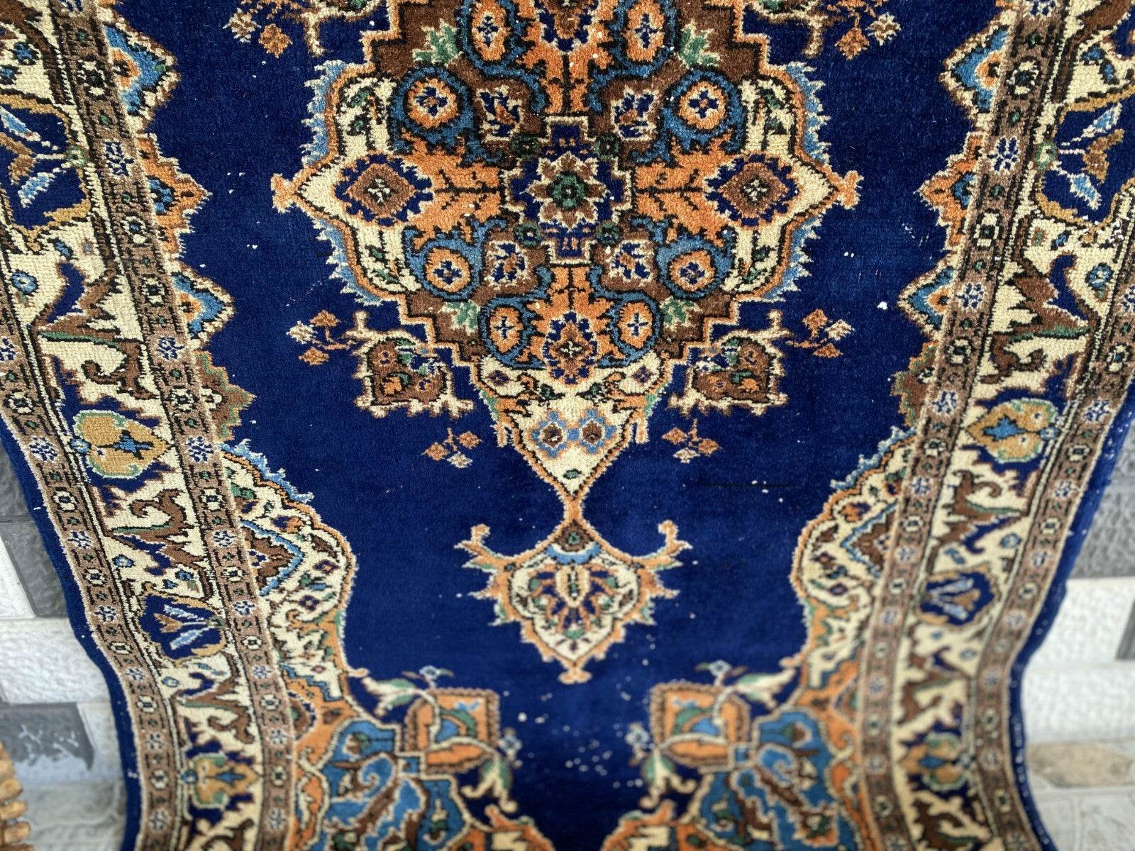 Vintage Turkish Oushak Rug, 4 x 7 ft Handmade Wool Antique Tribal Area Wool Rug