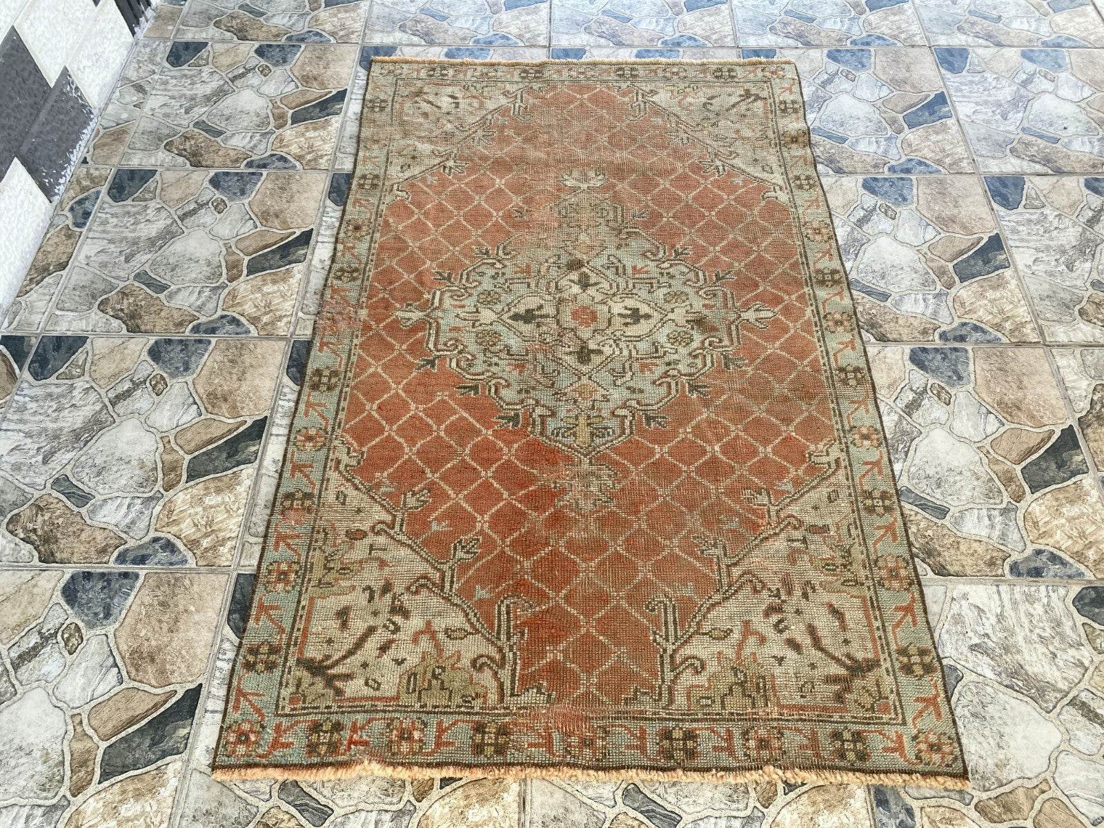 Vintage Turkish Oushak Rug | Anatolian Antique Brown Hand-Knotted Wool Area Rug