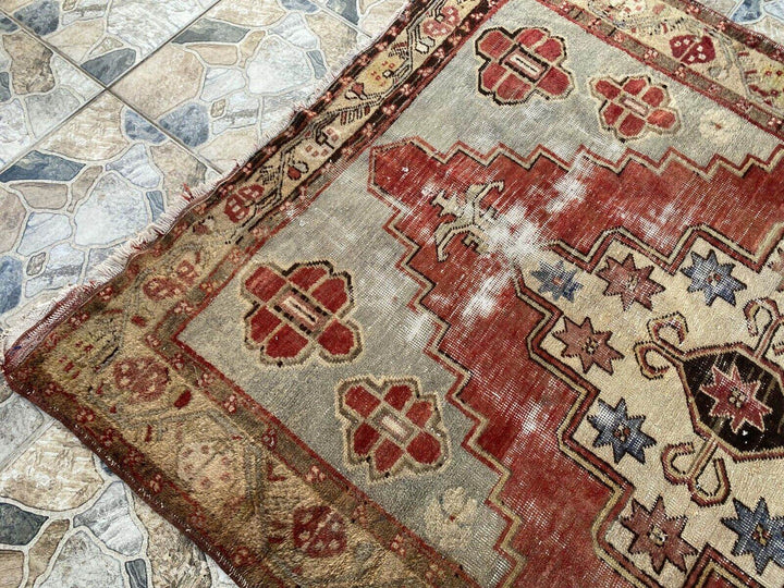 Vintage Turkish Oushak Rug | 5x9 ft | Wool Antique Tribal Handmade Area Rug |