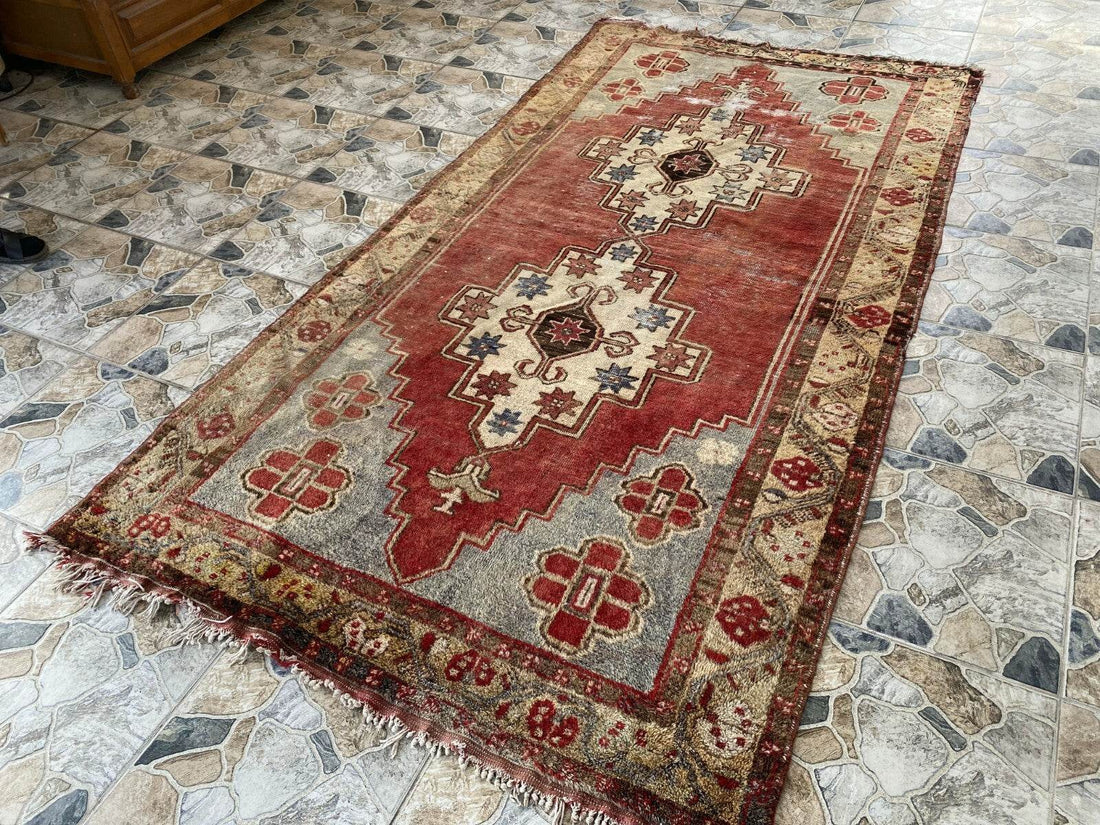 Vintage Turkish Oushak Rug | 5x9 ft | Wool Antique Tribal Handmade Area Rug |