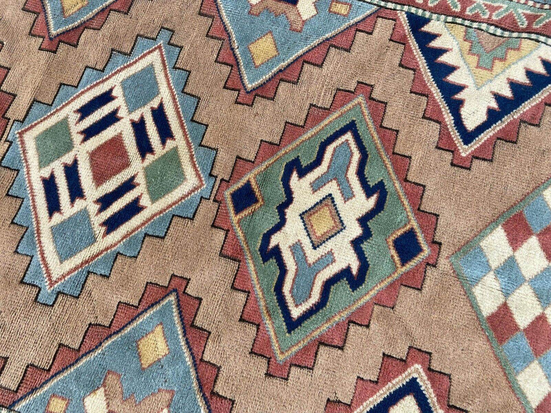 Vintage Kurdish Wool Rug - Handmade Bohemian Turkish Farmhouse Area Rug 4x7 ft